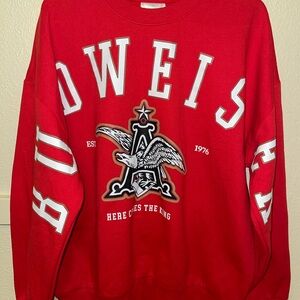 Budweiser Bold Red Crewneck Sweater